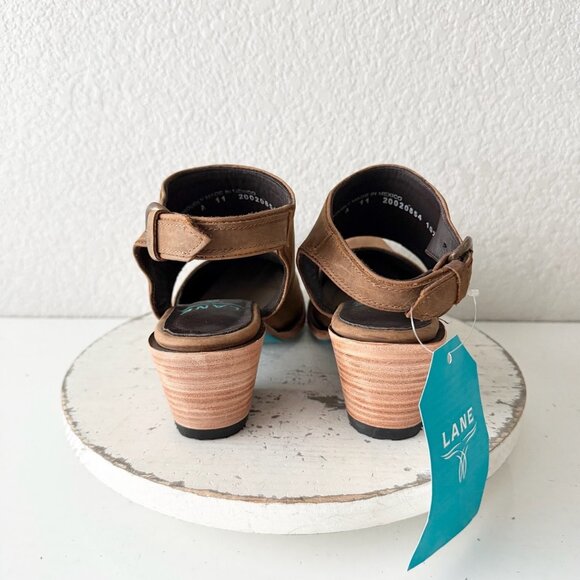 Lane PLAIN JANE Brown Slingback Mule Womens Cowboy Boots 11 Western Cowgirl - Picture 3 of 11